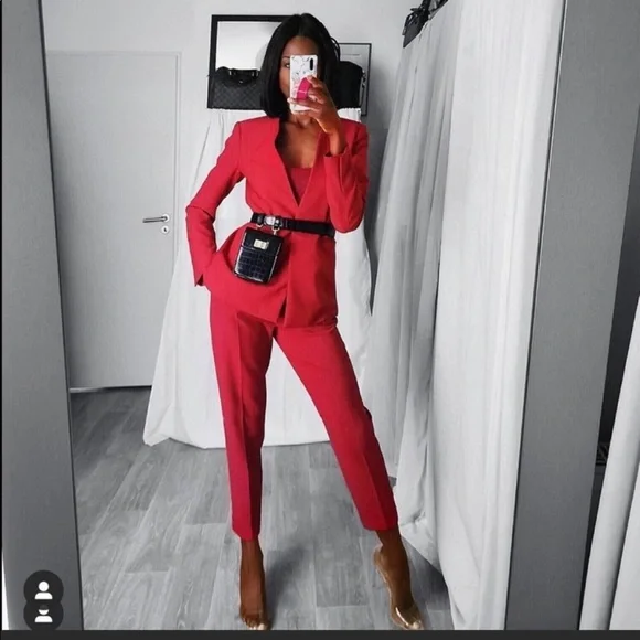 ZARA PLEATED HIGH-WAISTED PANTS - Picture 5 of 12